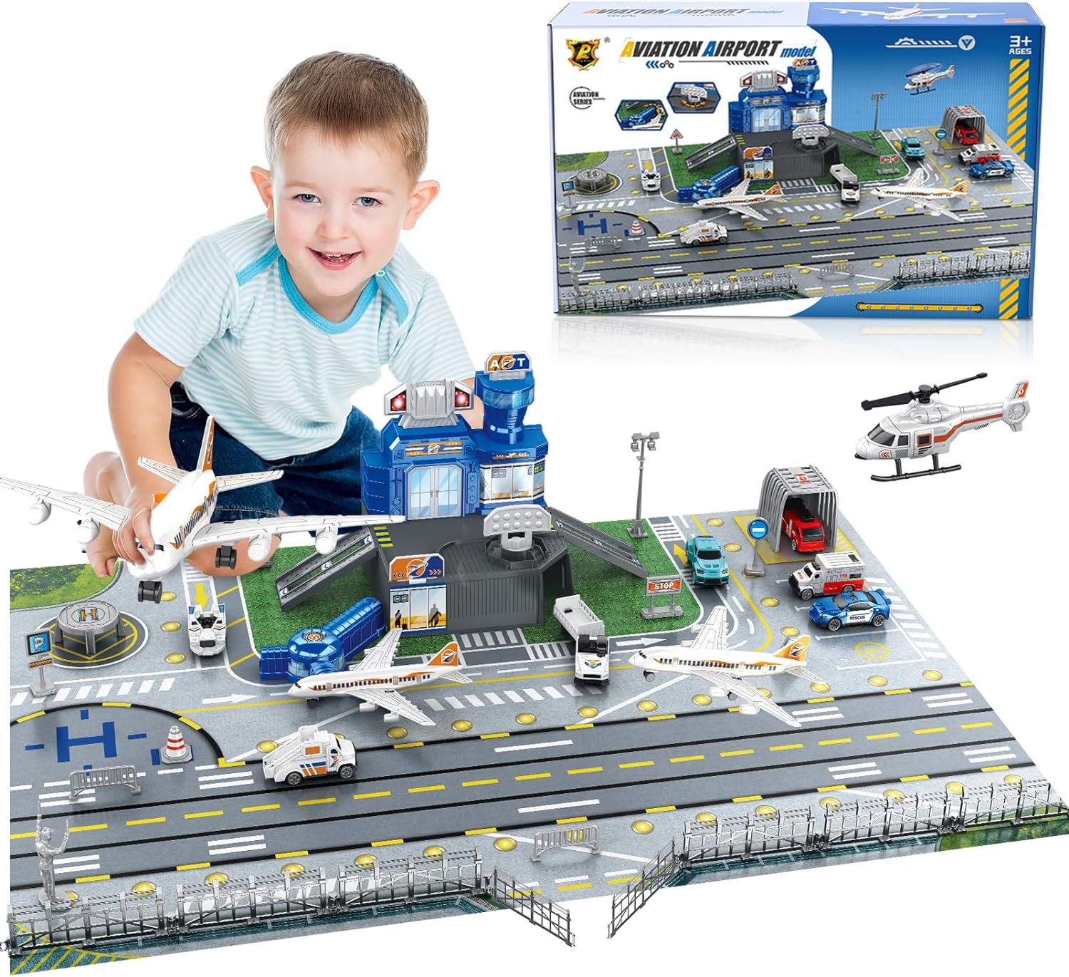 Model Kit Plane - Çocuklar için Havaalanı Sahne Oyuncak Seti,
