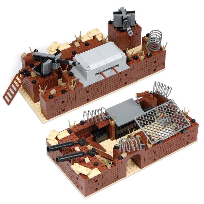 Model Kit Gunpla - Sıcak WW2 Askeri Siper Bunker Savunma