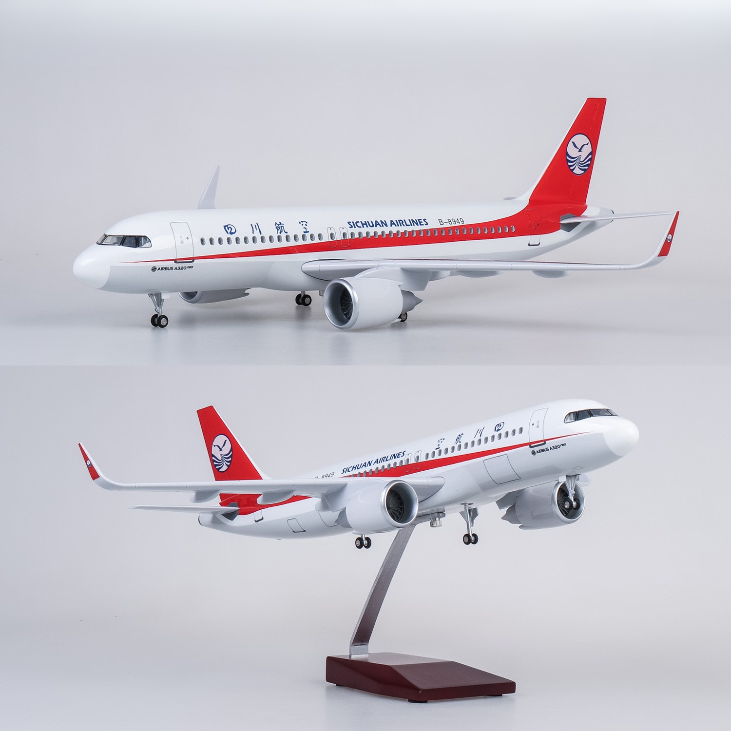 Model Kit Plane - 47cm Büyük Ölçekli Sichuan A320 Döküm